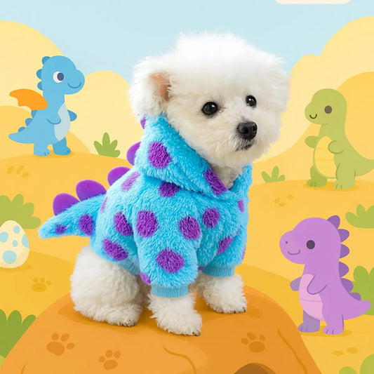 Floral Print Dinosaur Costume for Small Dogs - Stylish and Comfortable Two-Leg Outfit for Teddy, Bichon, Pomeranian, and Yorkie Breeds