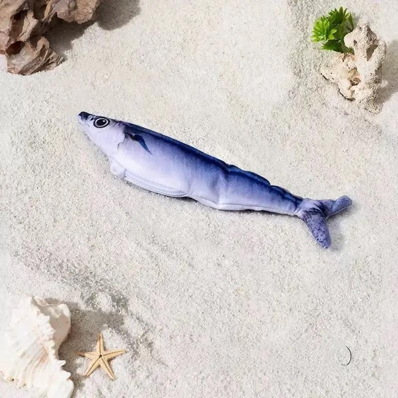 3-Pack Rechargeable Interactive Cat Fish Toys - Realistic Flapping Sardine, Saury, and Yellow Croaker Designs, 7.1 Inches, Tap-Activated with 3 Flap Modes and Catnip, Suitable for All Cat Breeds