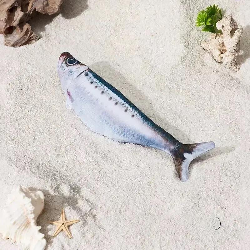 3-Pack Rechargeable Interactive Cat Fish Toys - Realistic Flapping Sardine, Saury, and Yellow Croaker Designs, 7.1 Inches, Tap-Activated with 3 Flap Modes and Catnip, Suitable for All Cat Breeds