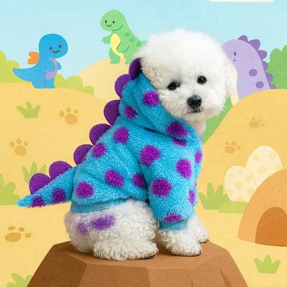 Floral Print Dinosaur Costume for Small Dogs - Stylish and Comfortable Two-Leg Outfit for Teddy, Bichon, Pomeranian, and Yorkie Breeds