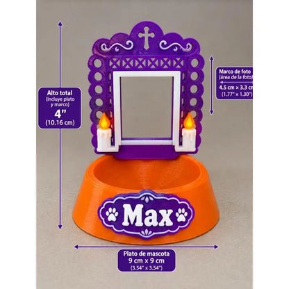 Customizable Pet Memorial Bowl - Día De Los Muertos Dog Altar - Personalized Remembrance Gift - Pet Loss Memorial Decor