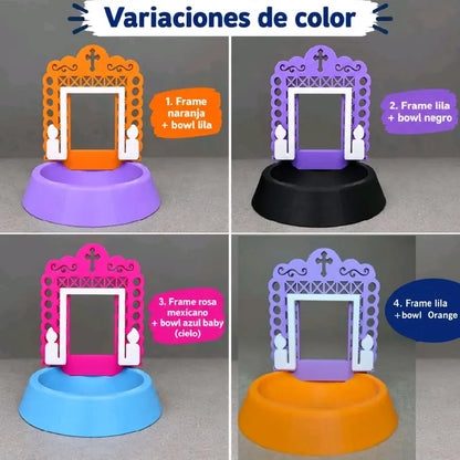 Customizable Pet Memorial Bowl - Día De Los Muertos Dog Altar - Personalized Remembrance Gift - Pet Loss Memorial Decor